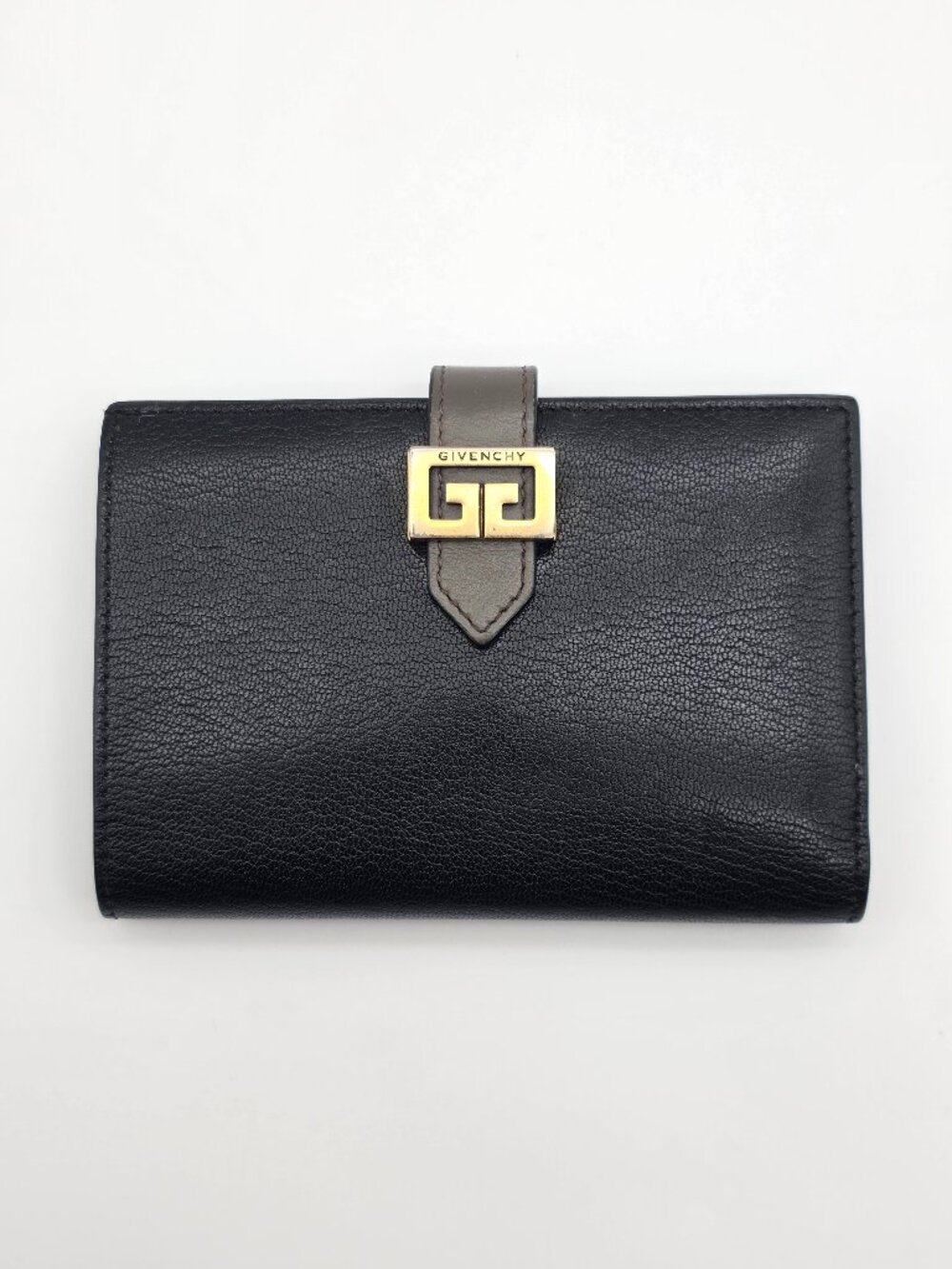 Givenchy Black Compact Kisslock Wallet with COA